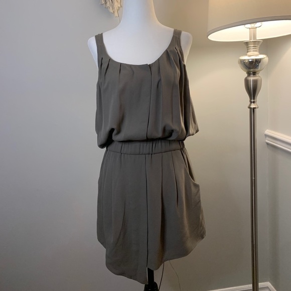 EVER Pierre Draped Silk Button Front Grey Dress Size Small - Picture 3 of 10